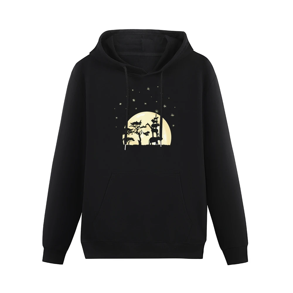 wildlife animals touch the star Men Hoodie With Pocket