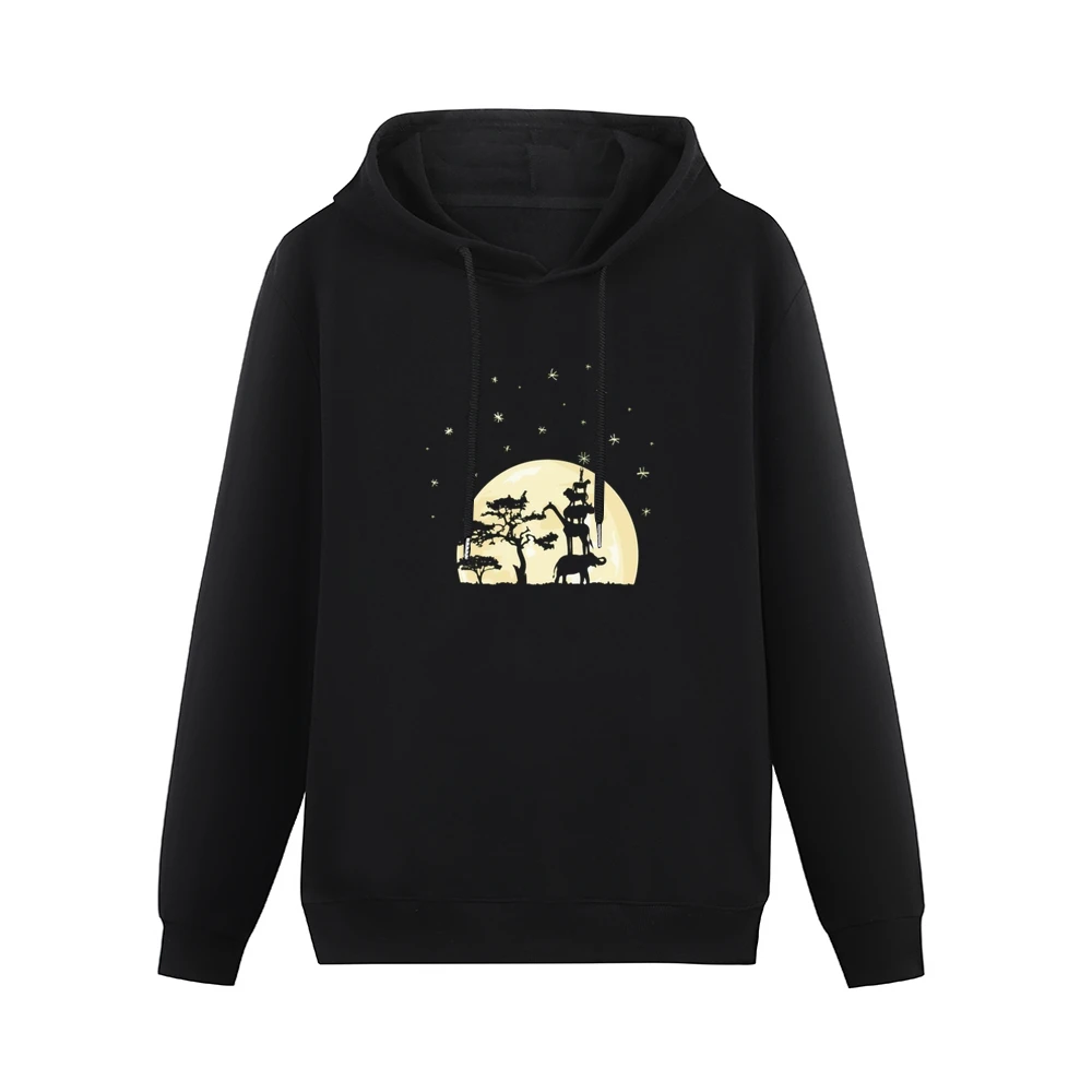 wildlife animals touch the star Men Hoodie Without Pocket