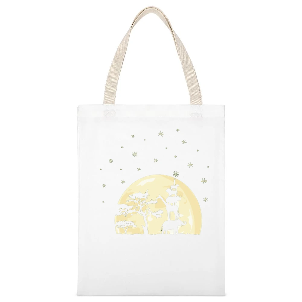 wildlife animals touch the star White Canvas Tote Shopping Bag