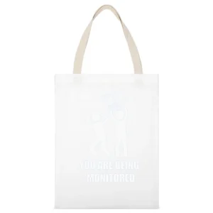 you are being monitored desktop computer monitor White Canvas Tote Shopping Bag